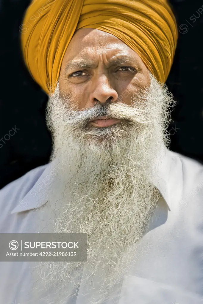 Portrait, Sikh community, Sikhdharma Gurdwara Singh Sabha Association, Novellara, Reggio Emilia province, Italy