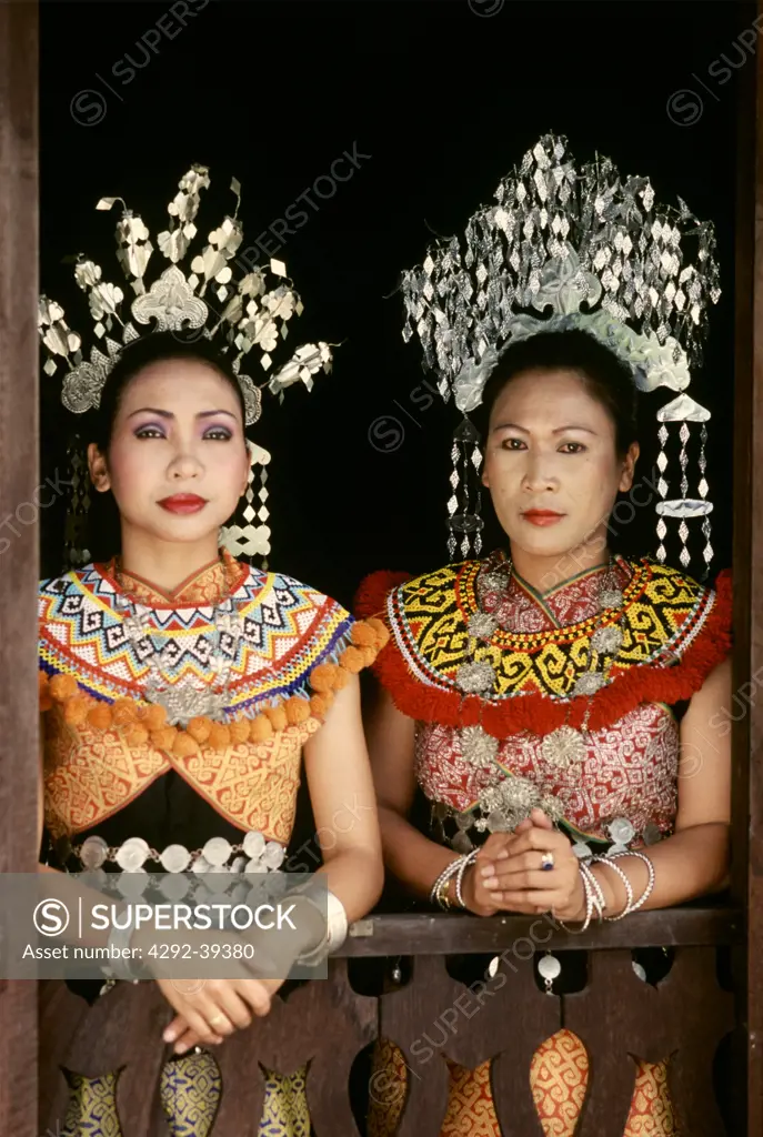 Dayak Iban girls ,Sarawak, Malaysia.