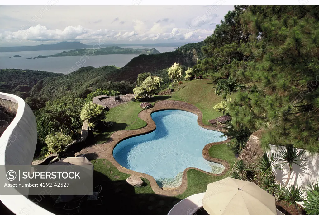 Pool of a home overlooking Taal lake, Batangas, Philippines