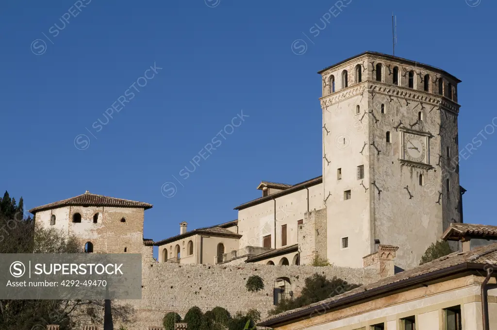 Italy Veneto Asolo the tower of the Castle of Caterina Cornaro