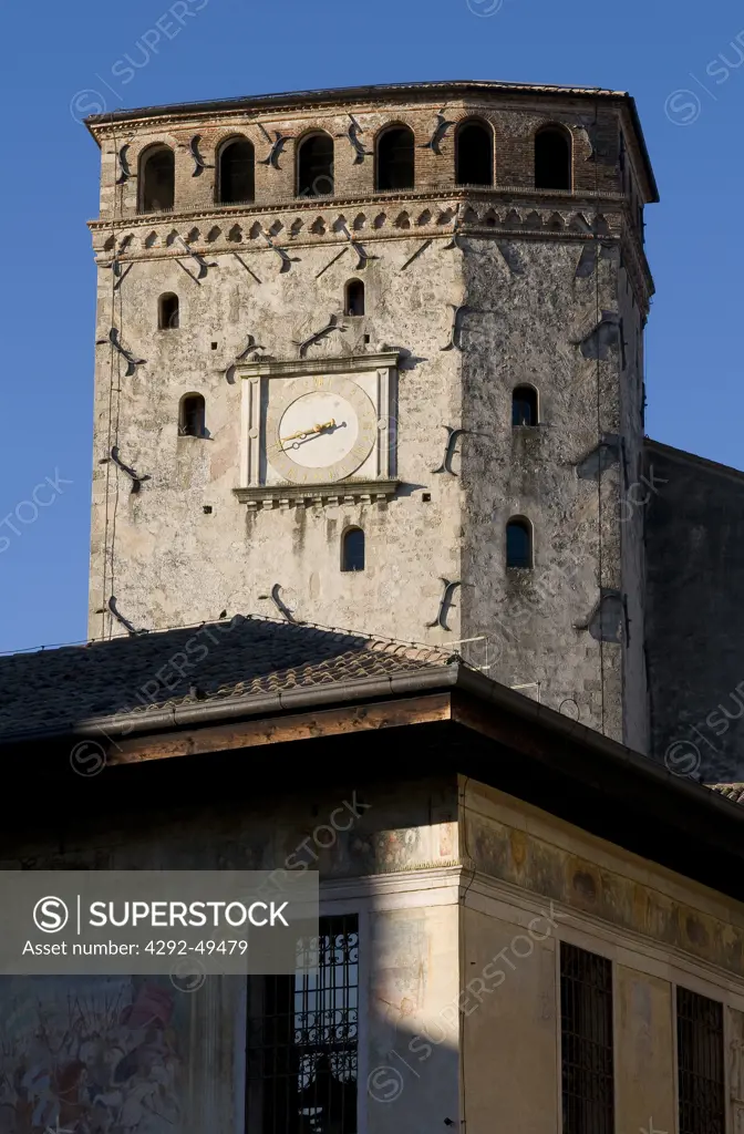 Italy Veneto Asolo the tower of the Castle of Caterina Cornaro