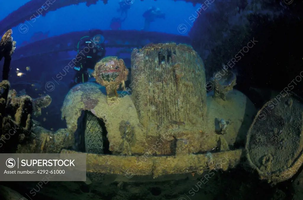 Truk lagoon, Micronesia. Second world war ship wreck