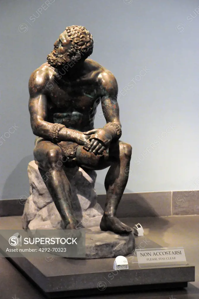 Italy, Lazio, Rome, Massimo Palace National Museum, Bronze Statue, The boxer of the thermae, Lysippos sculptor.
