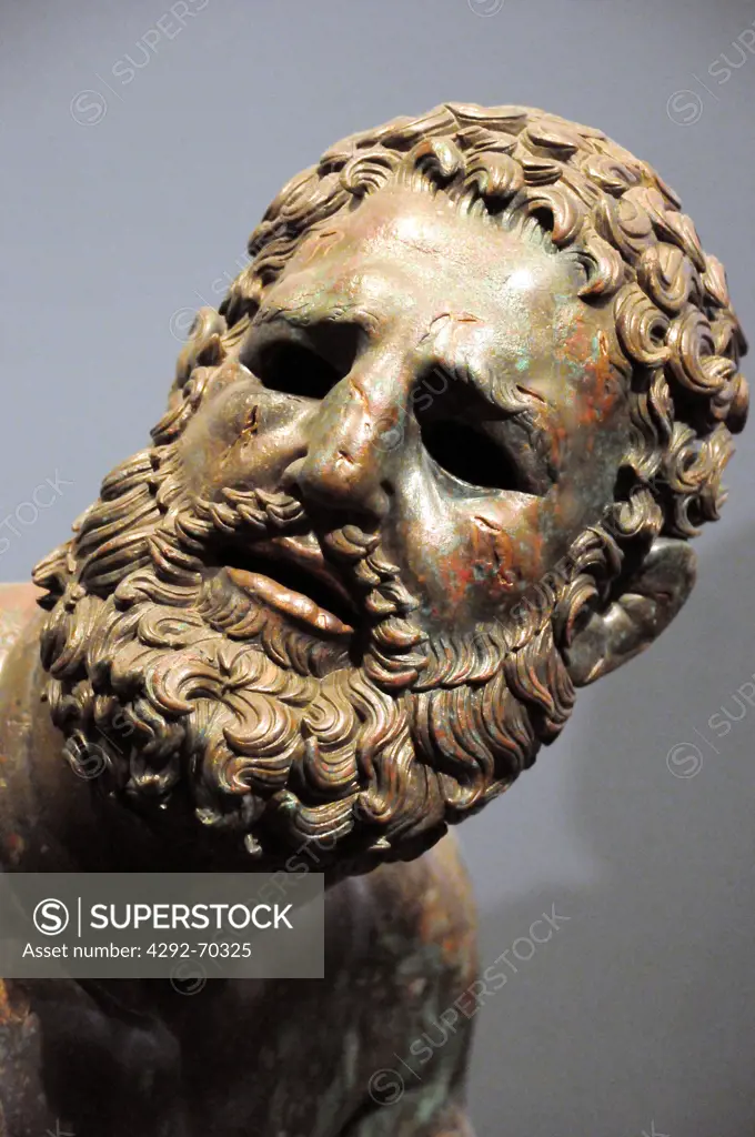 Italy, Lazio, Rome, Massimo Palace National Museum, Bronze Statue, The boxer of the thermae, Lysippos sculptor.