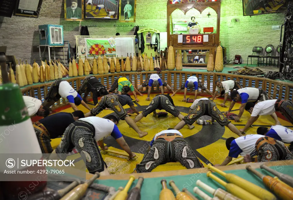 Iran, Yazd, Gym Varzesh Bastani, a Discipline of Gymnastics and Traditional Wrestling of Persia