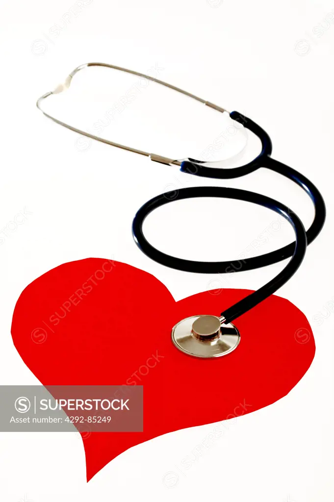 Red heart and stethoscope