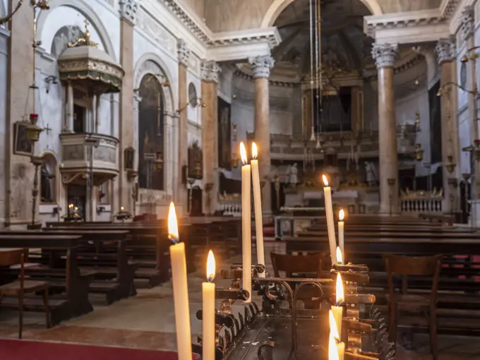 Italy, Veneto, Venice, interior of San Silvestro church