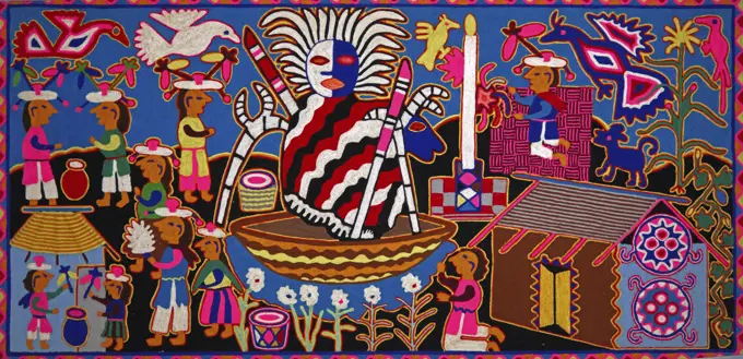 Huichol culture, museum zacatecano in Zacatecas city in Mexico Unesco world heritage city.