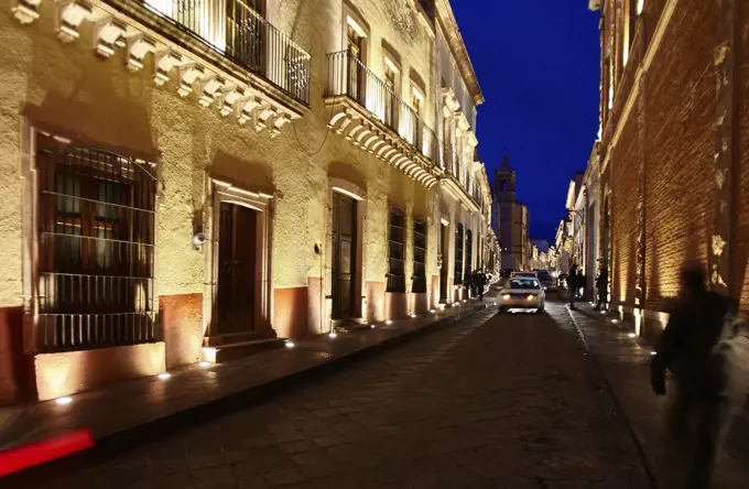 America, Mexico, Zacatecas, Zacatecas city at night