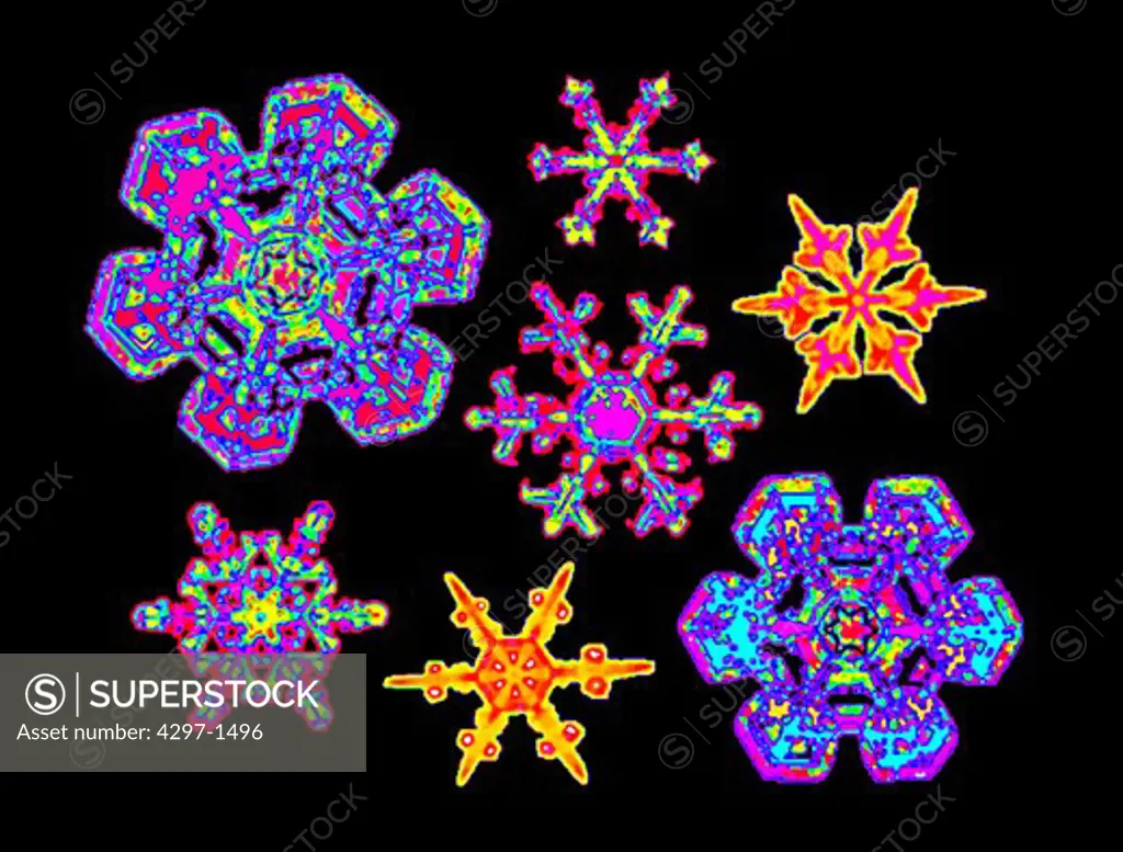 Colorized snowflake photo by Wilson Bentley circa 1902