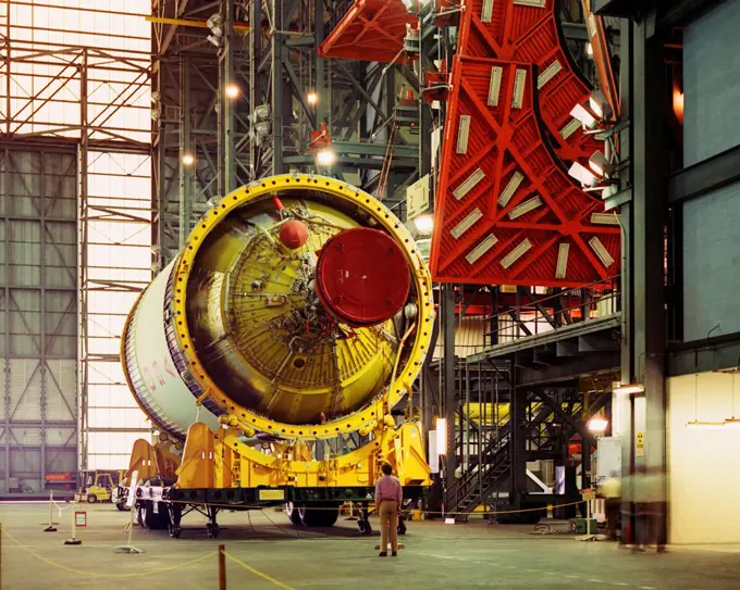 Upper Stage of the Saturn V in the Vehicle Assembly Building