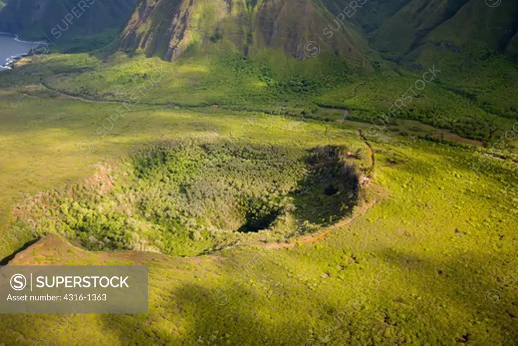 Crater on the North Shore of the Hawaiian Island of Molokai, near the Kalaupapa Leper Colony