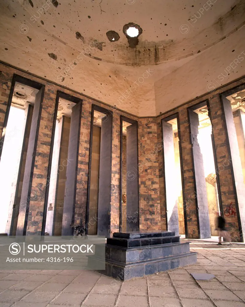 A Man Walks Past the Sarcophagus in the Mausoleum of King Nadir Shah