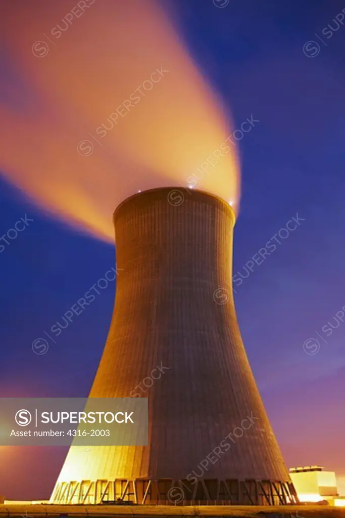 Cooling Tower of Callaway Nuclear Generating Station at Dusk