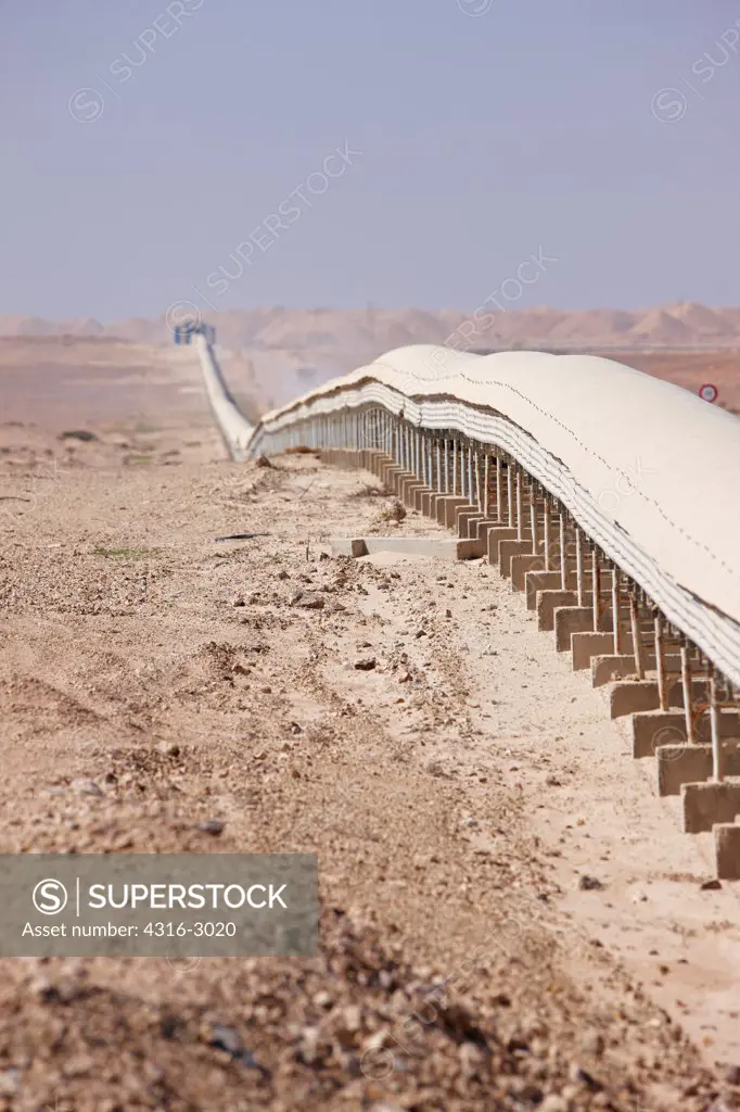 The world's longest conveyer belt runs from Bou Craa, Western Sahara, to El-Aaiun (Laayoune), Western Sahara. The conveyer belt transports phosphate ore. Seventy-five percent of the world's phosphate resources are in Morocco, and the mining industry is a major component of the Moroccan economy.