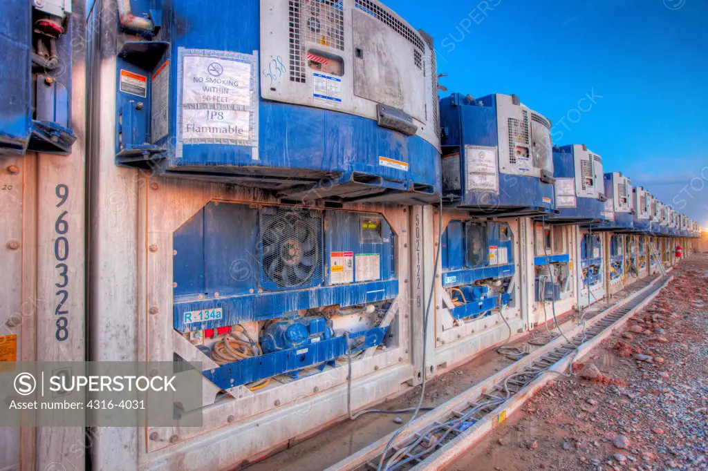 An HDR, or High Dynamic Range Image of a Line of Refrigeration Units at Camp Leatherneck, a Large U.S. Marine Corps Forward Operating Base in Afghanistan's Helmand Province