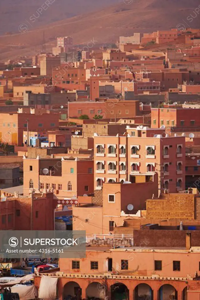 Homes built atop one another, Morocco