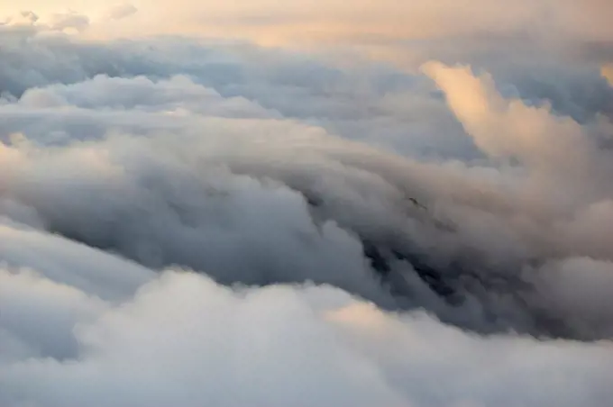 View of Clouds Enveloping the Summit of Mount Waialeale, One of the Earth's Rainiest Points, on the Hawaiian Island of Kauai