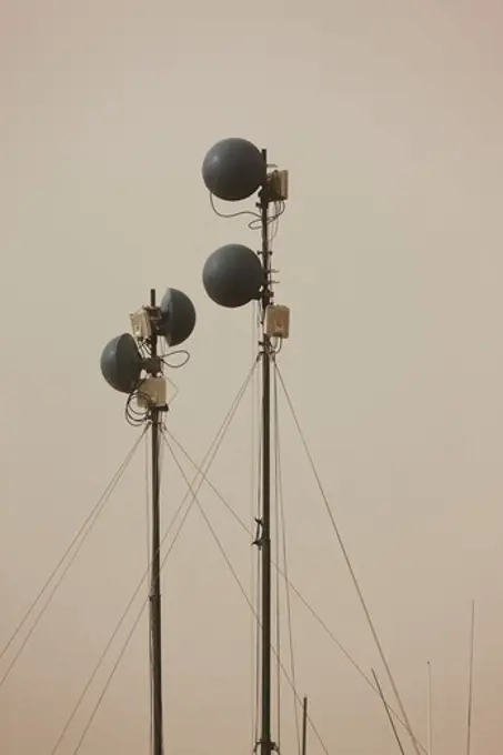 Microwave Relay Antennas at a Military Base, Afghanistan.