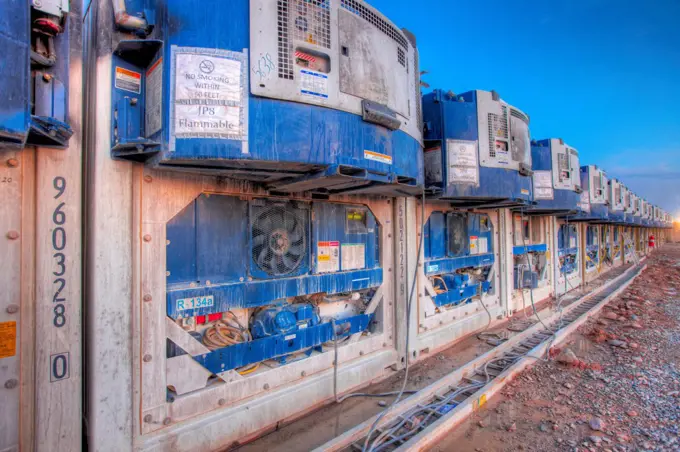 An HDR, or High Dynamic Range Image of a Line of Refrigeration Units at Camp Leatherneck, a Large U.S. Marine Corps Forward Operating Base in Afghanistan's Helmand Province