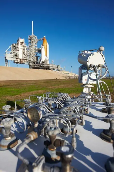 Shuttle Endeavour poised to launch on STS-130 sitting on Pad 39A at Launch Complex 39, NASA Kennedy Space Center, Merritt Island, Florida, USA