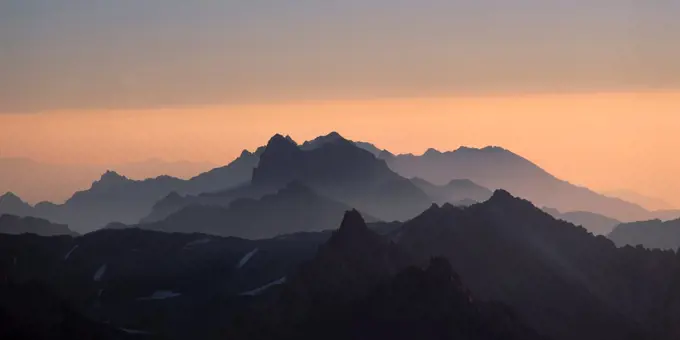 Hazy Ridges as Seen from Aconcagua, the Highest Mountain in the Americas