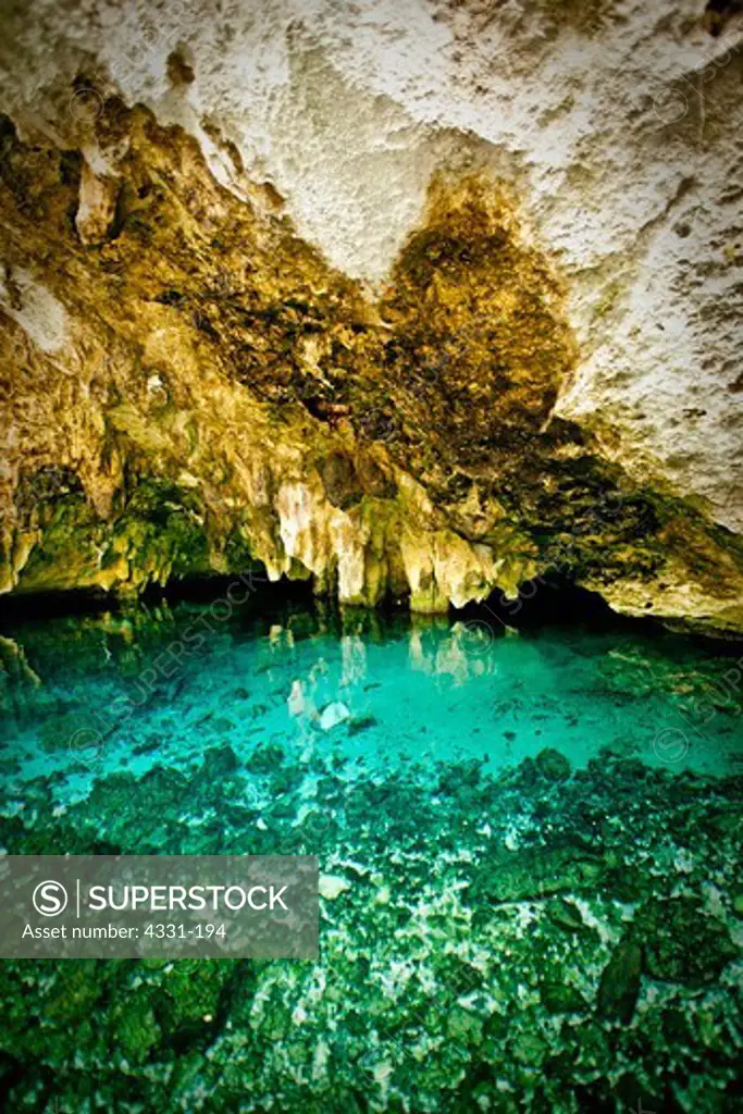 White Rock Cliffs Over Swimming Hole