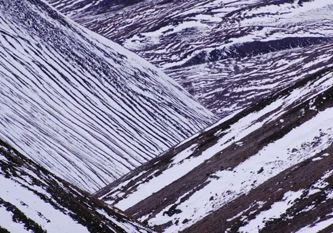 Pattern of snowmelt in the Volcanic Hills, Lake Clark National Park, Alaska.