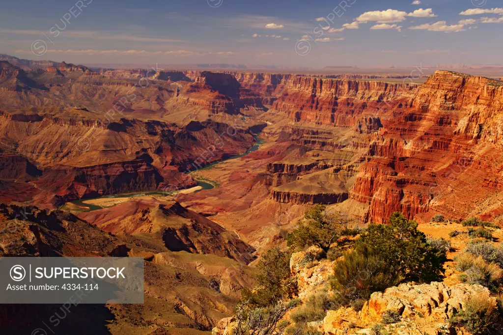 A view across the Grand Canyon, from Desert View, Grand Canyon National Park, Arizona.