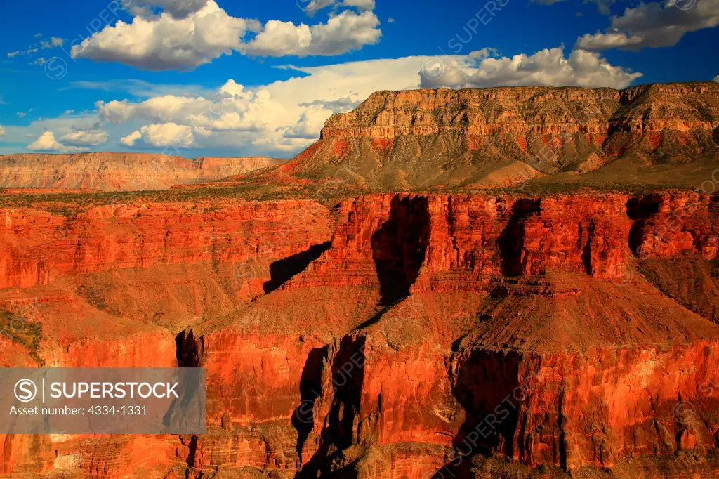 Rock formations in a canyon from Toroweap/Tuweep Area, North Rim, Grand Canyon, Grand Canyon National Park, Arizona, USA