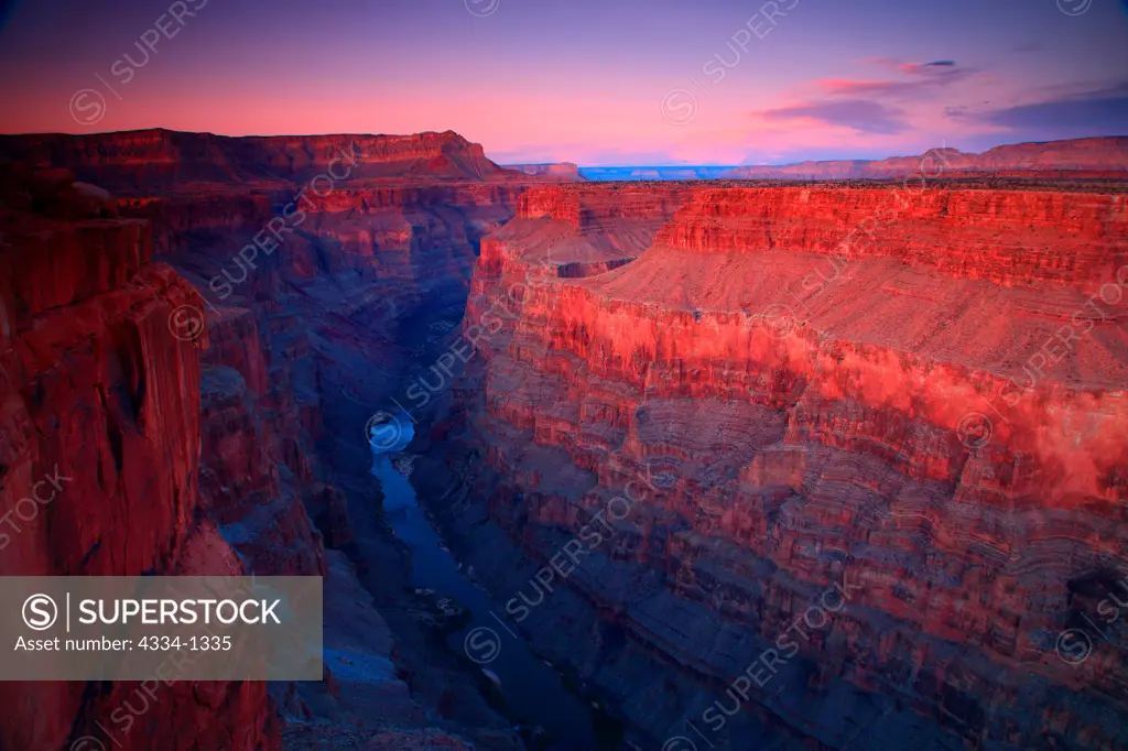 Rock formations in a canyon from, Toroweap/Tuweep Area, Colorado River, Grand Canyon, Grand Canyon National Park, Arizona, USA