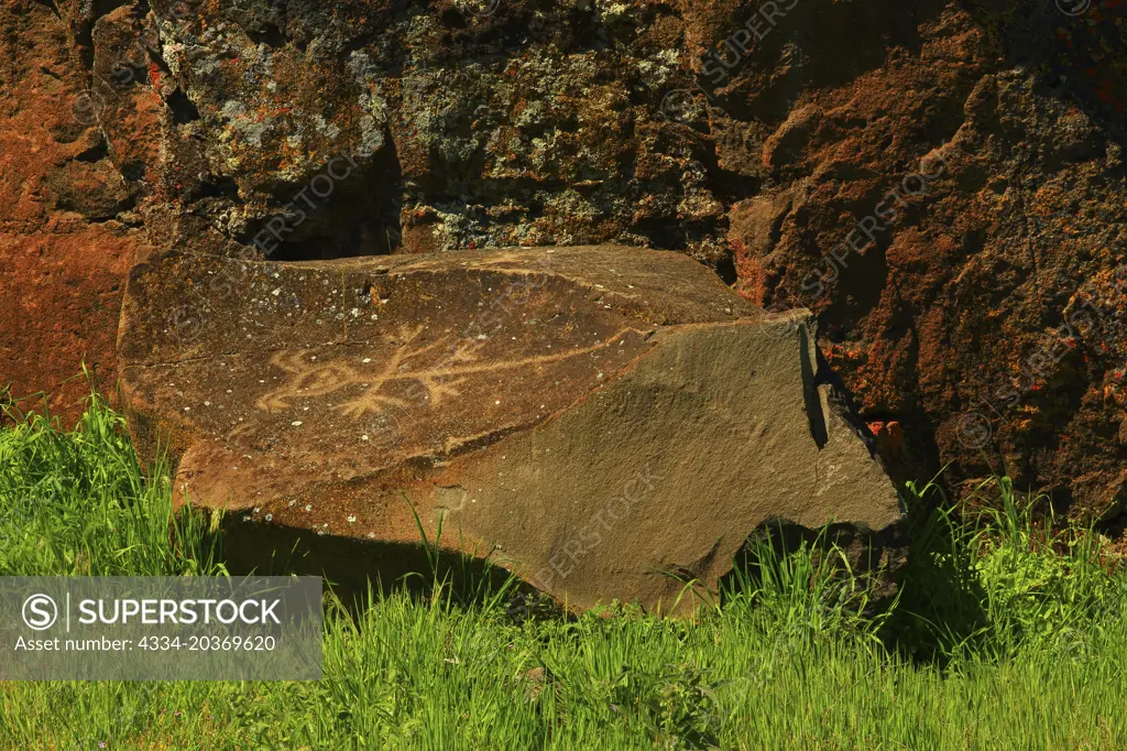 Petroglyphs in Columbia Hills State Park on the Columbia River in Washington