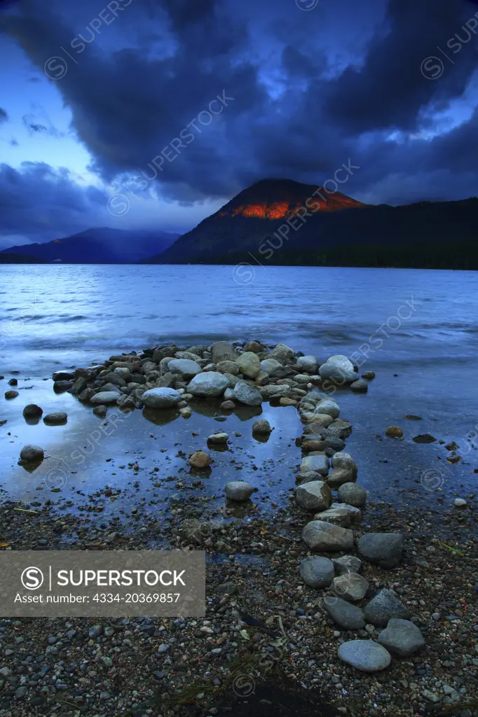 Sunrise Over Lake Wenatchee From Lake Wenatchee Beach in Lake Wenatchee State Park in Washington