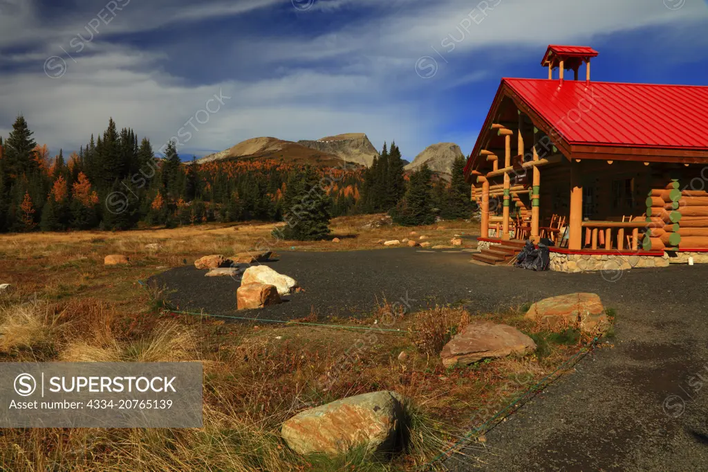 Mt Assiniboine Lodge and Nub Peak in the Background From Mt Assiniboine Provincial Park in British Columbia Canada