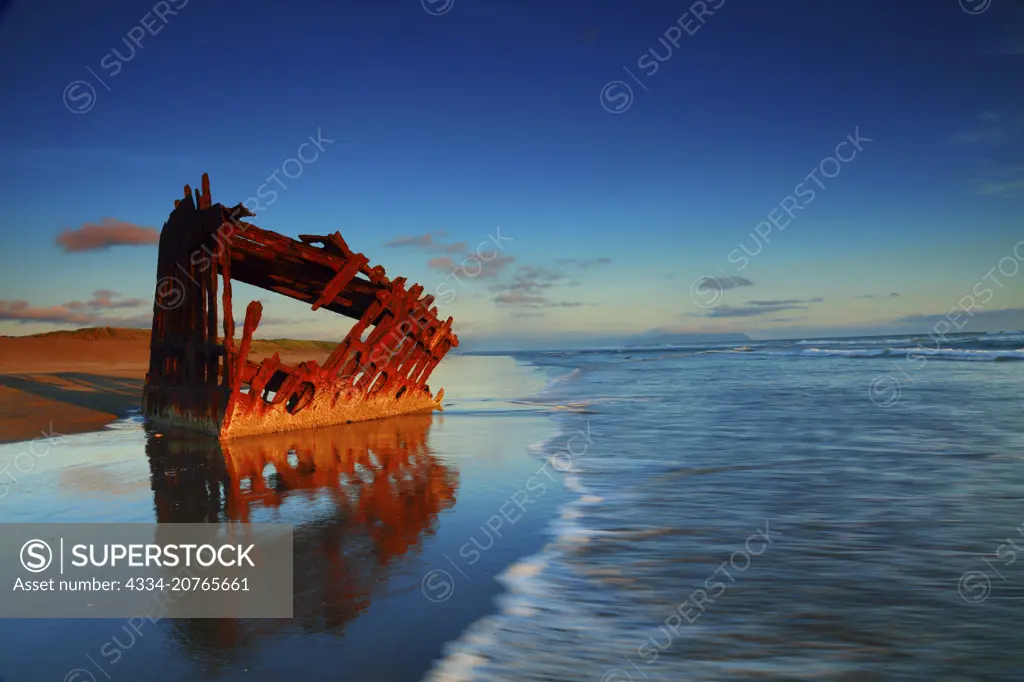 Peter Iredale Shipwreck on the Clatsop Spit Beach in Fort Stevens State Park on the Northern Oregon Coast