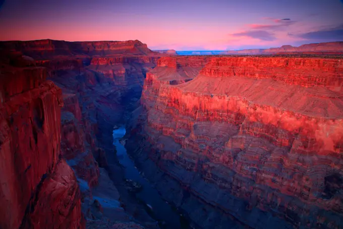 Rock formations in a canyon from, Toroweap/Tuweep Area, Colorado River, Grand Canyon, Grand Canyon National Park, Arizona, USA