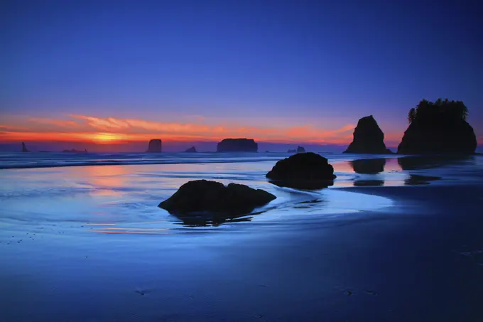 Sunset From Second Beach in Olympic National Park in Washington