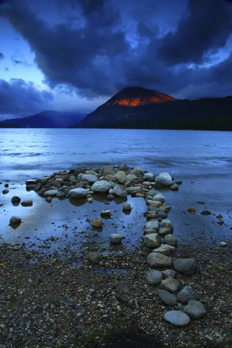 Sunrise Over Lake Wenatchee From Lake Wenatchee Beach in Lake Wenatchee State Park in Washington