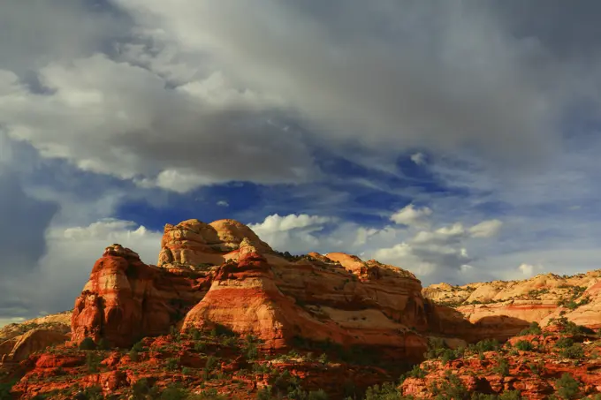 Towering Cliffs of Calf Creek Canyon in Calf Creek State Park in Grand Staircase-Escalante National Monument in Utah