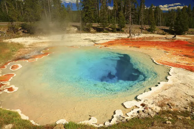 Brilliant Colors of the Fountain Paint Pot in the Lower Geyser Basin of Yellowstone National Park in Wyoming