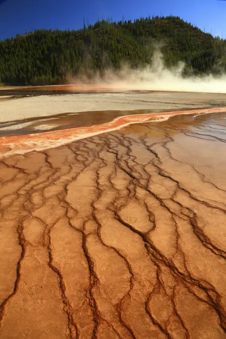 Grand Prismatic Spring in Midway Geyser Basin in Yellowstone National Park in Wyoming