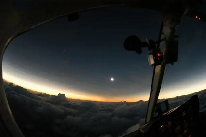 Australia, Miallo, Total solar eclipse, view from helicopter