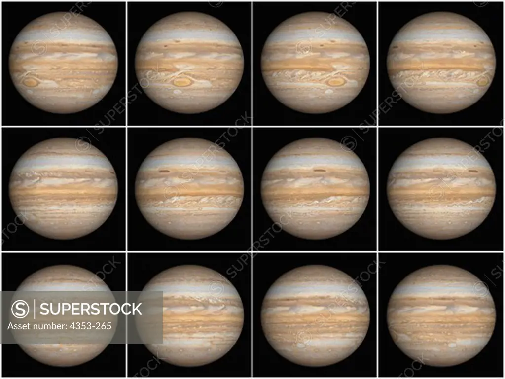 Digital Illustration of Jupiter's Rotation On Its Axis