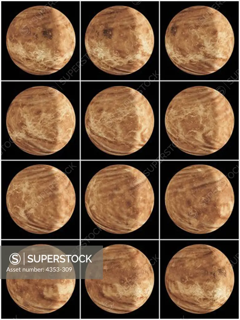 Digital Illustration of Venus' Rotation