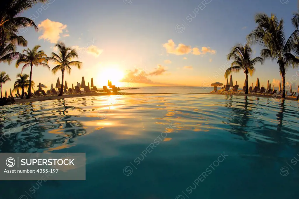 Seaside Swimming Pool in Nevis, An Island in the Caribbean