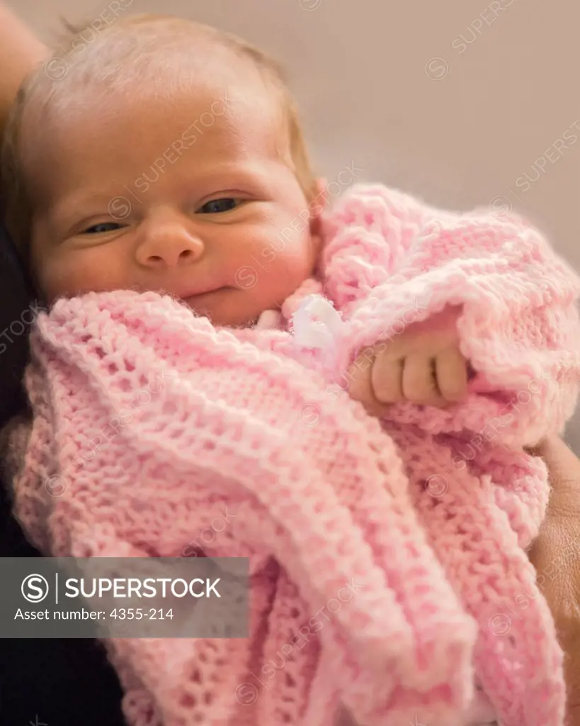 Baby in Pink Blanket