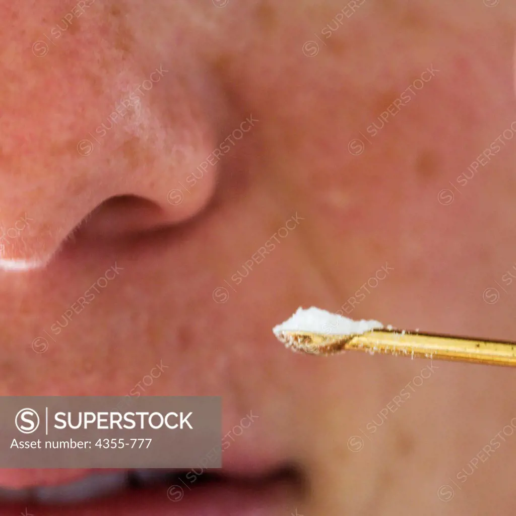 Cocaine on Spoon for Snorting