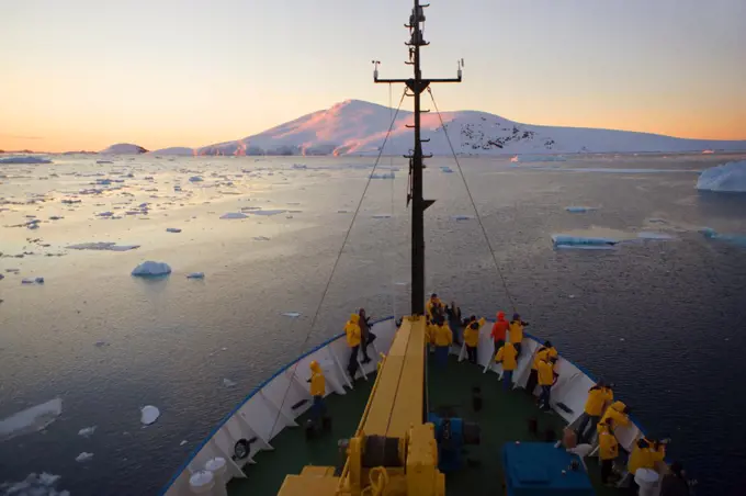 An Expedition Ship Cruises the Lemaire Channel