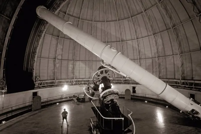 The Yerkes Observatory 40 inch (102 cm) refracting telescope is the largest refracting telescope used for scientfic research, built in 1893. It is at the practical limit for refractors as the weight of the lens itself causes distortions.