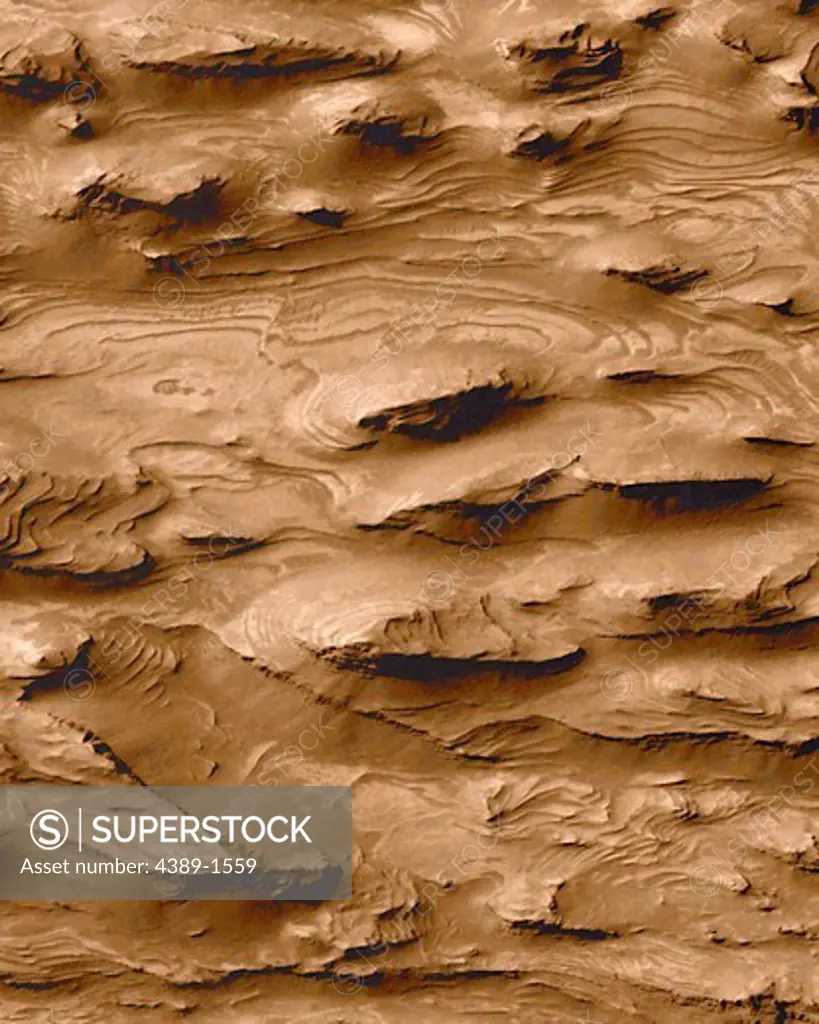 Sediment Pattern Seen by Mars Global Surveyor